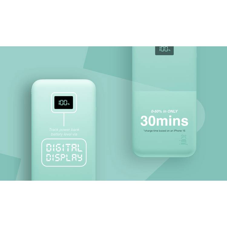 Juice 20000mAh power bank in teal, UK version