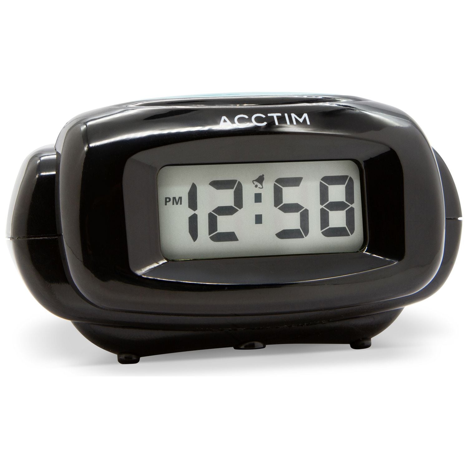 Acctim Aura LCD alarm clock black compact (British brand)