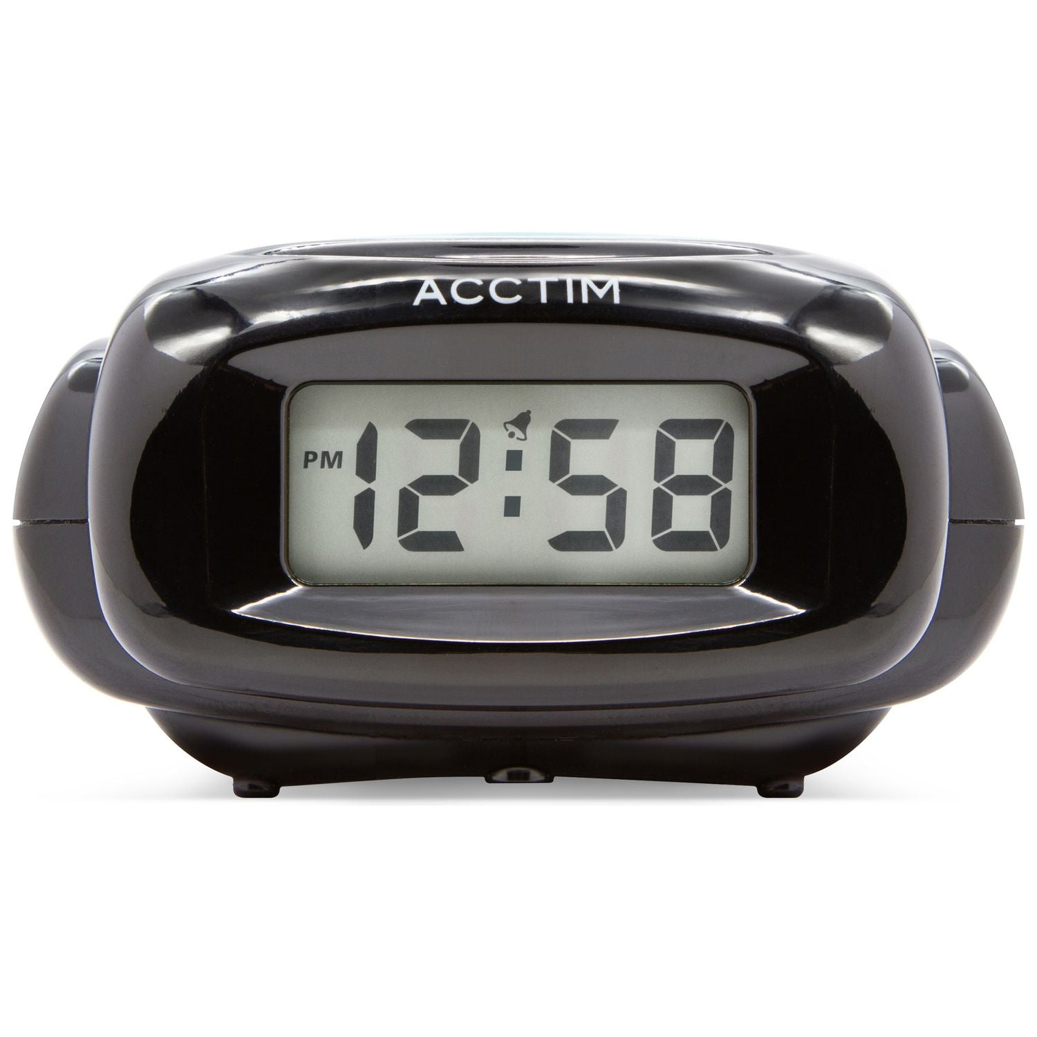 Acctim Aura LCD alarm clock black compact (British brand)