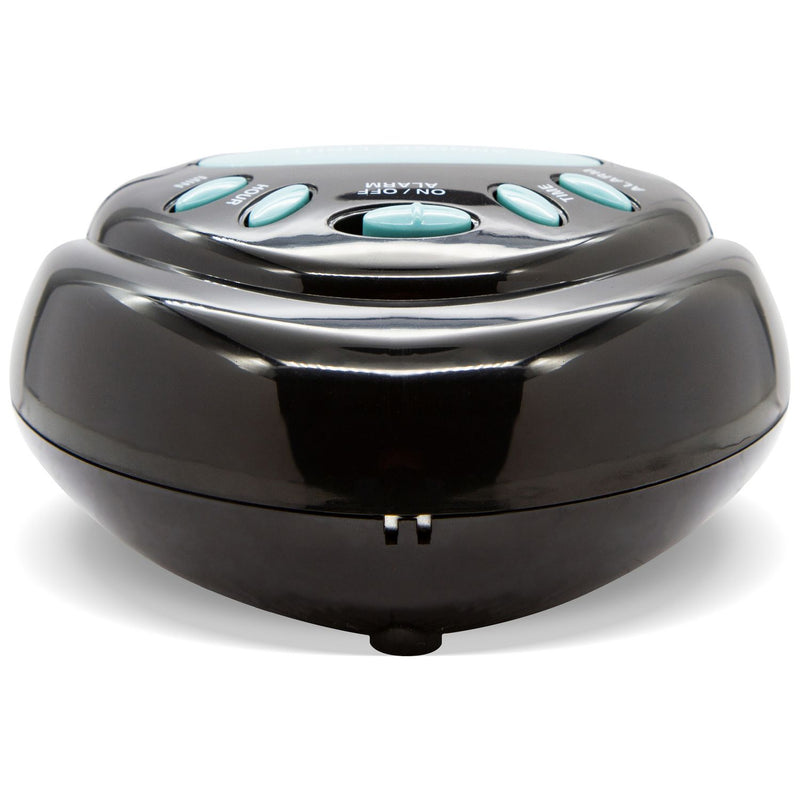Acctim Aura LCD alarm clock black compact (British brand)