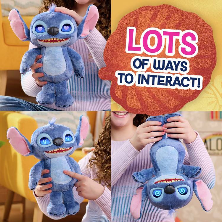 Disney Stitch Many Moods interactive plush toy, imported from the UK