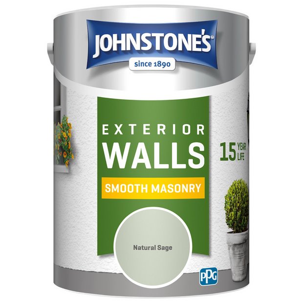 Johnstone's Smooth Masonry Paint Natural Sage 5L, UK version