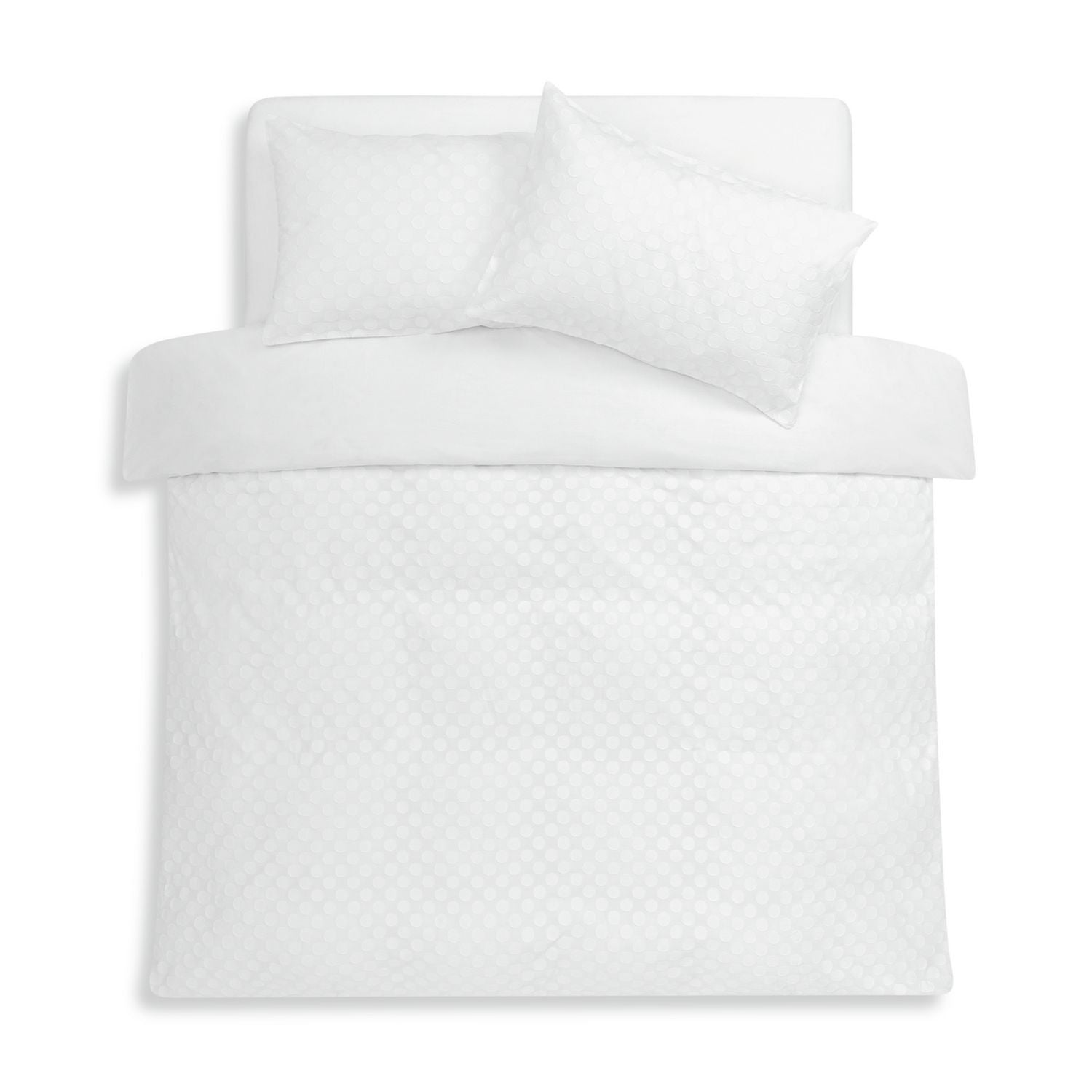 Habitat Cotton Clipped Dot White Bedding Set - Superking