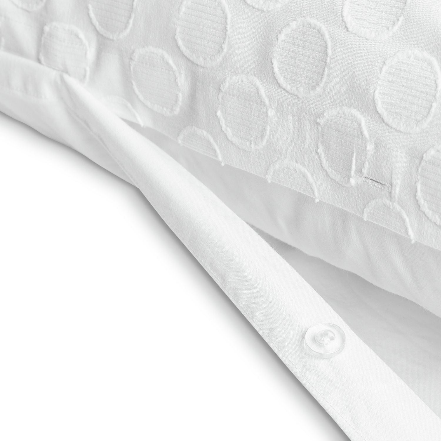 Habitat Cotton Clipped Dot White Bedding Set - Superking
