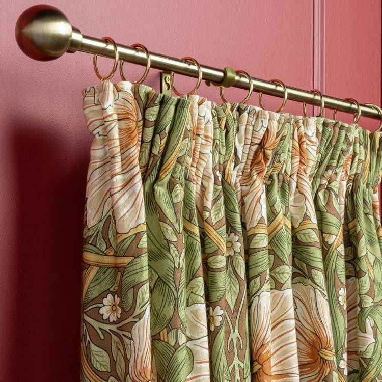 Morris & Co. Pimpernel green curtains 117x137cm, imported from the UK