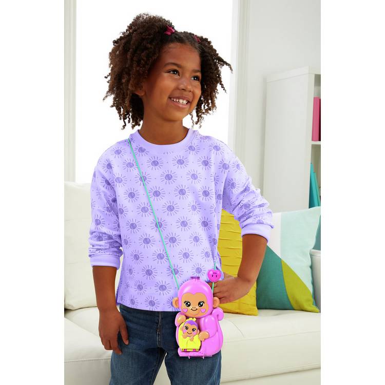 Polly Pocket momma monkey and baby mini doll playset (British brand)