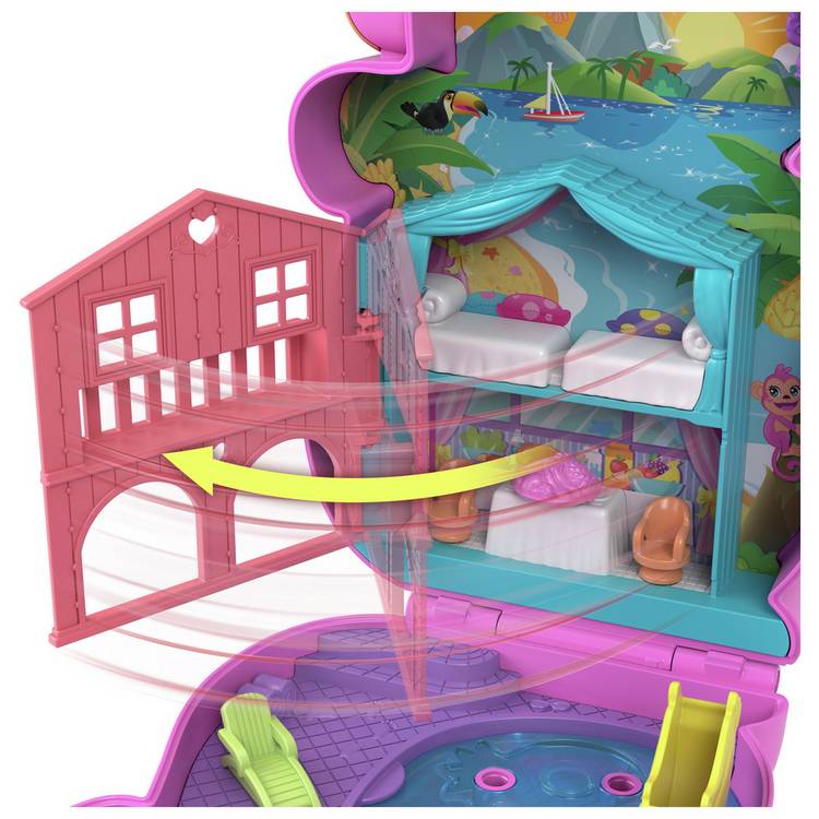 Polly Pocket momma monkey and baby mini doll playset (British brand)