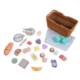 Chad Valley wooden picnic basket set with food and blanket - British product