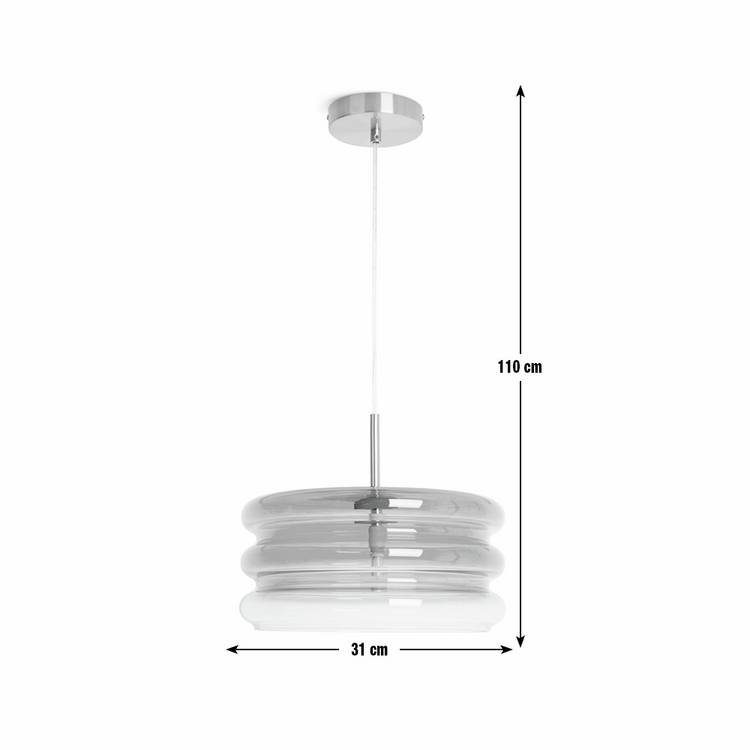 Habitat ribbed ombre glass pendant light orange - British product