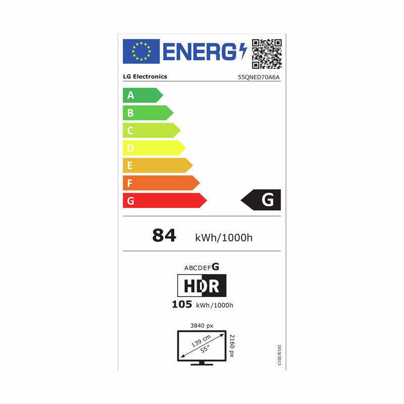 LG 55-inch QNED70A 4K UHD HDR Smart TV (British brand)