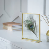 Habitat gold reeded glass picture frame 5x7 inches - British product