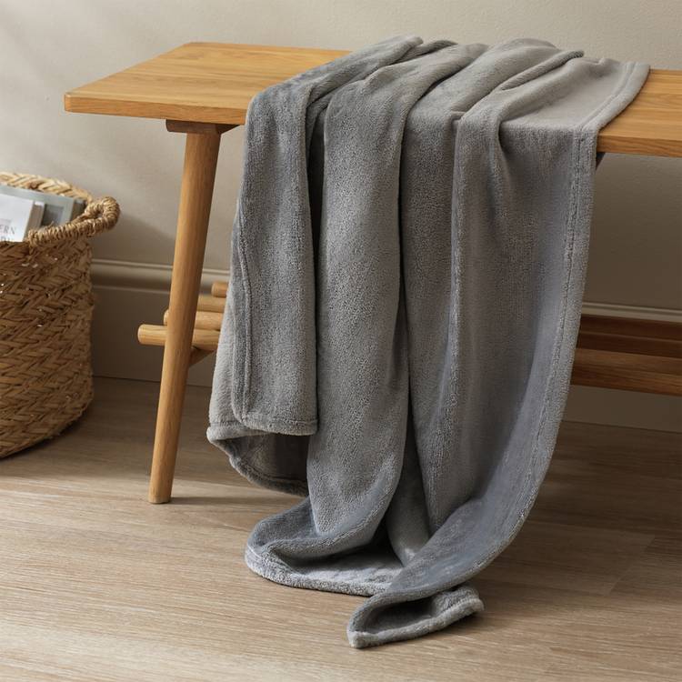 Argos Home fleece throw flint grey 150x200cm (British brand)