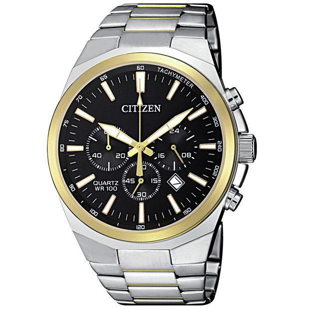 Citizen watch black dial stainless steel bracelet, imported from the UK