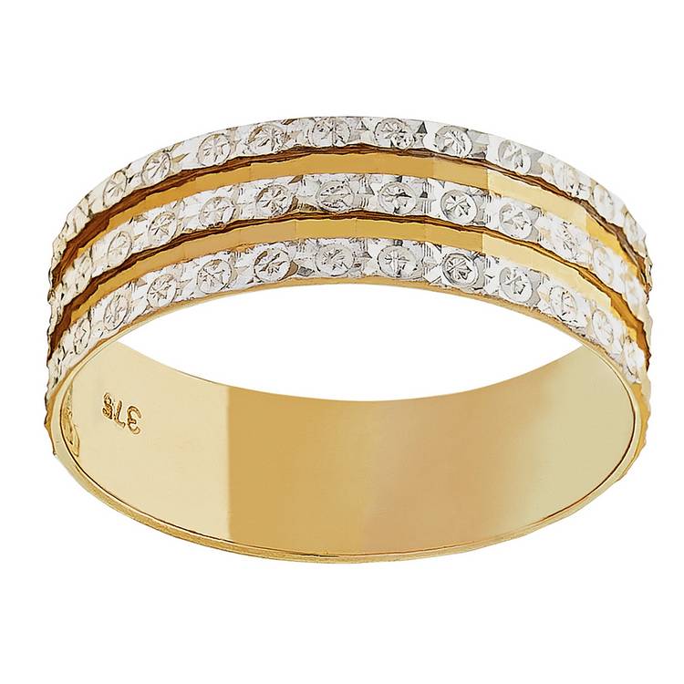 Revere 9ct gold diamond cut wedding ring - British product