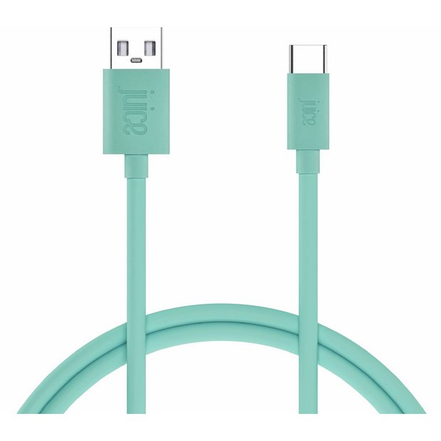 Juice USB-C charging cable teal 2m (British brand)