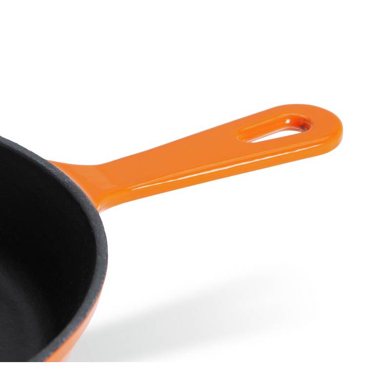 Habitat cast iron frying pan orange 19.5cm, imported from the UK