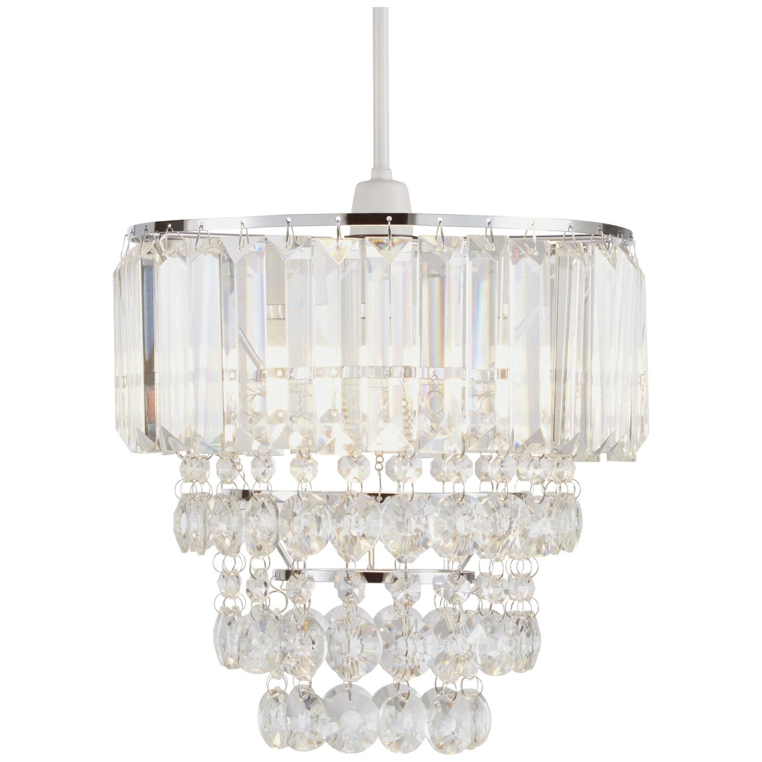 BHS Monroe glass pendant light chrome 25cm - British product