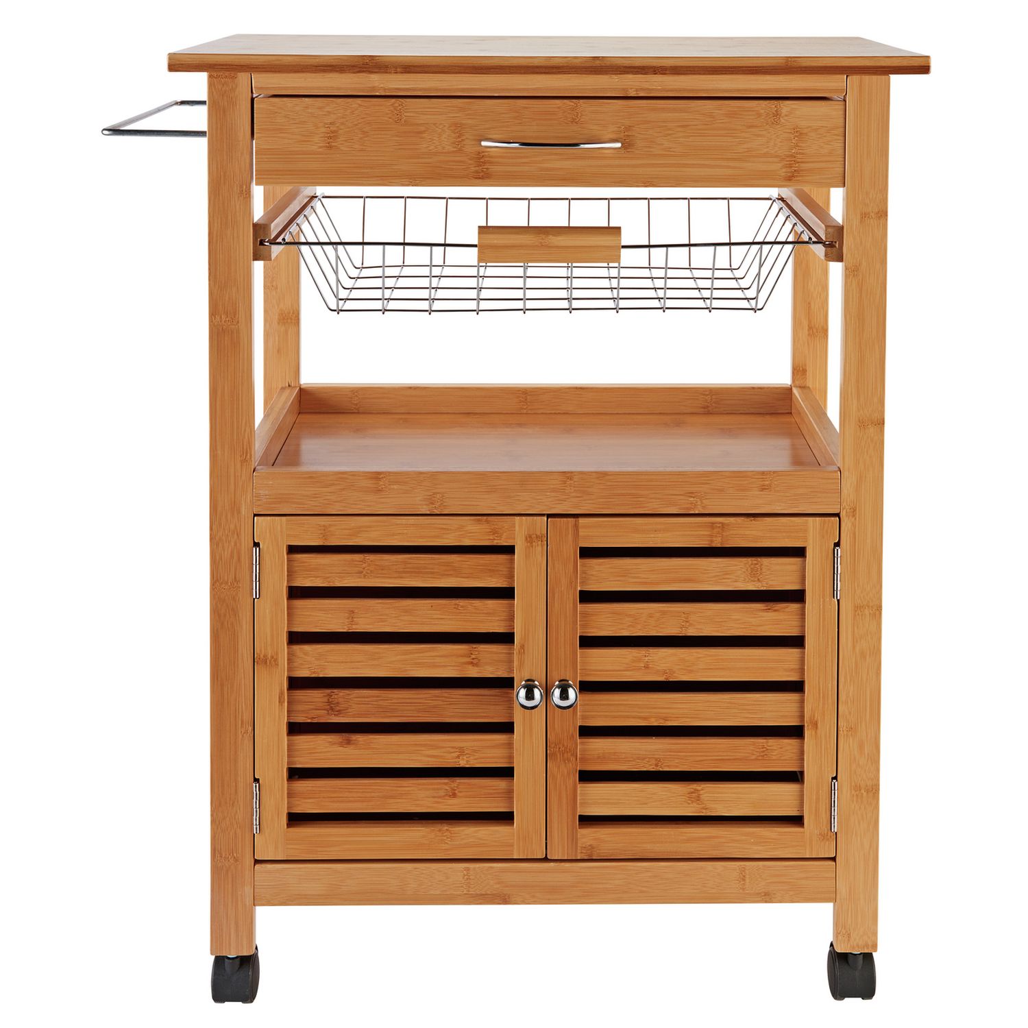 Argos Home wood effect kitchen trolley with basket, UK version