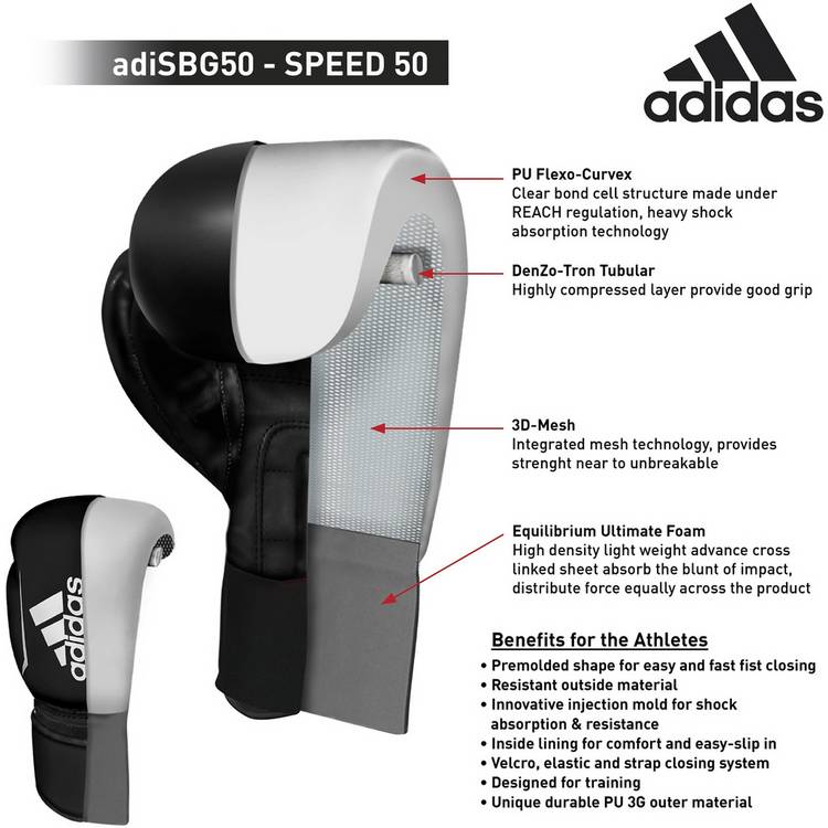 Adidas Speed 50 6oz training boxing gloves (British brand)