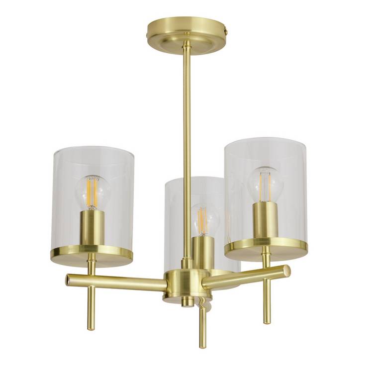 Argos Home brass glass ceiling uplighter (British brand)
