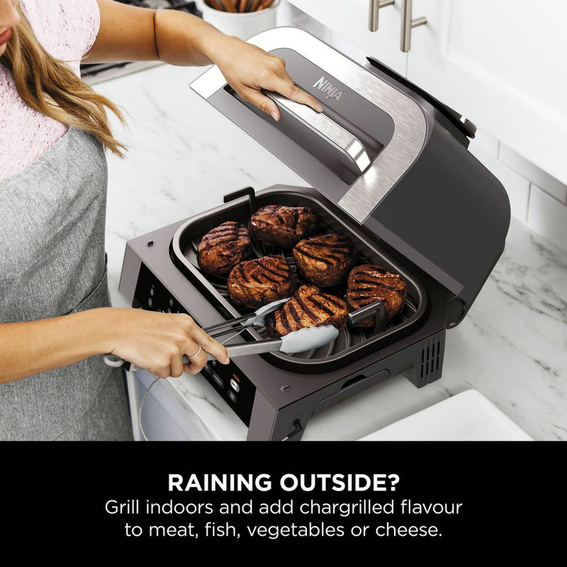 Ninja 6-in-1 MAX 3.8L silver air fryer grill, imported from the UK