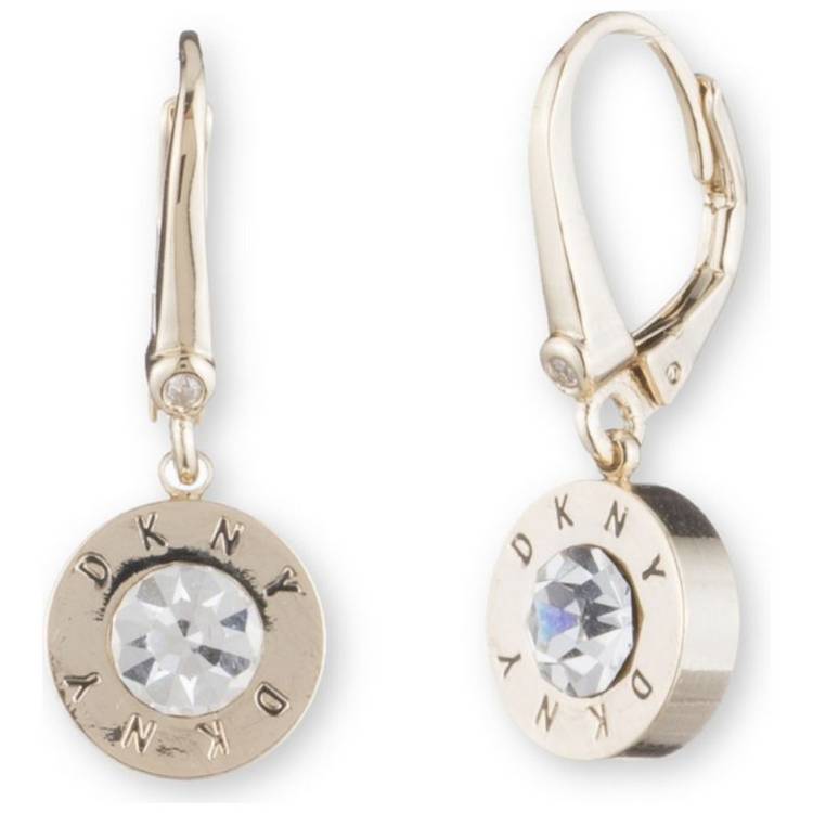 DKNY gold-tone crystal drop earrings (British brand)