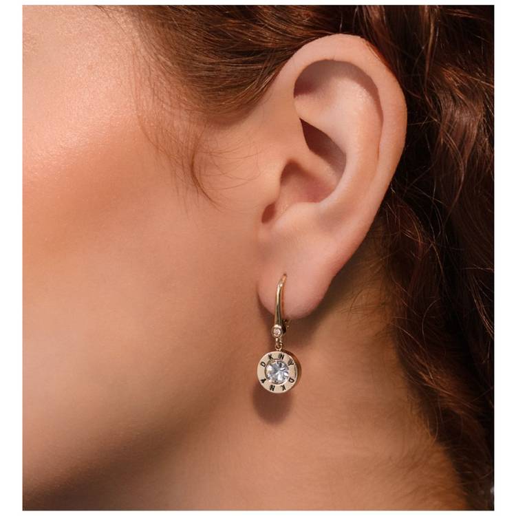 DKNY gold-tone crystal drop earrings (British brand)