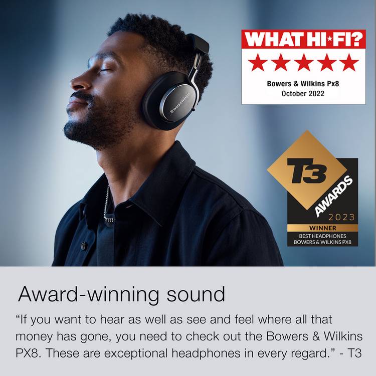Bowers & Wilkins Px8 wireless headphones Black (British brand)