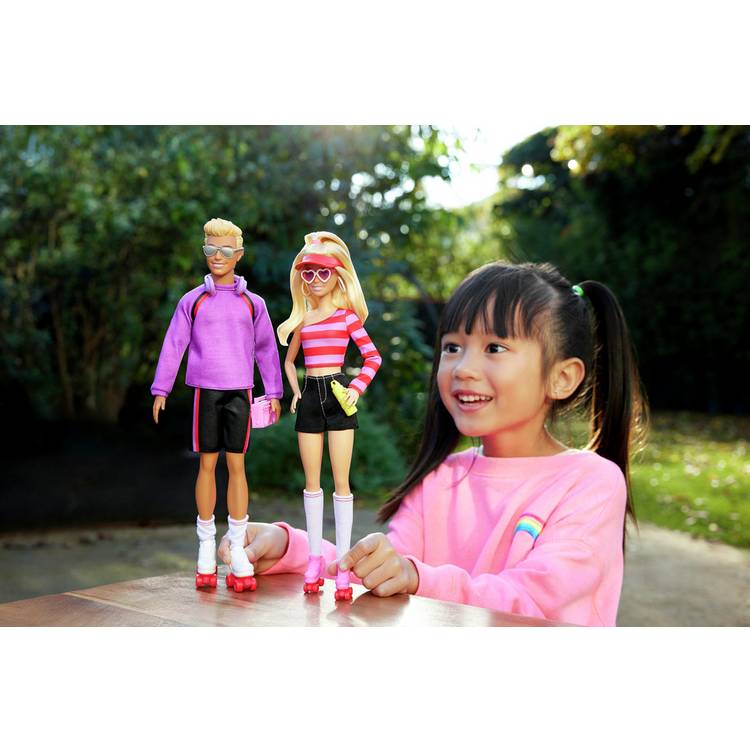 Barbie and Ken roller-skating fashion dolls set 30cm (British brand)