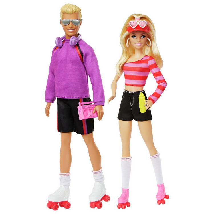 Barbie and Ken roller-skating fashion dolls set 30cm (British brand)