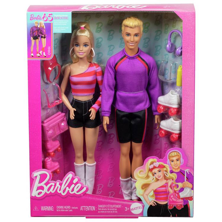 Barbie and Ken roller-skating fashion dolls set 30cm (British brand)