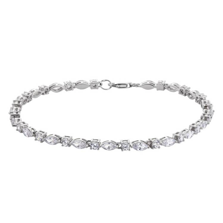 Revere sterling silver marquise and round cubic zirconia bracelet, UK version