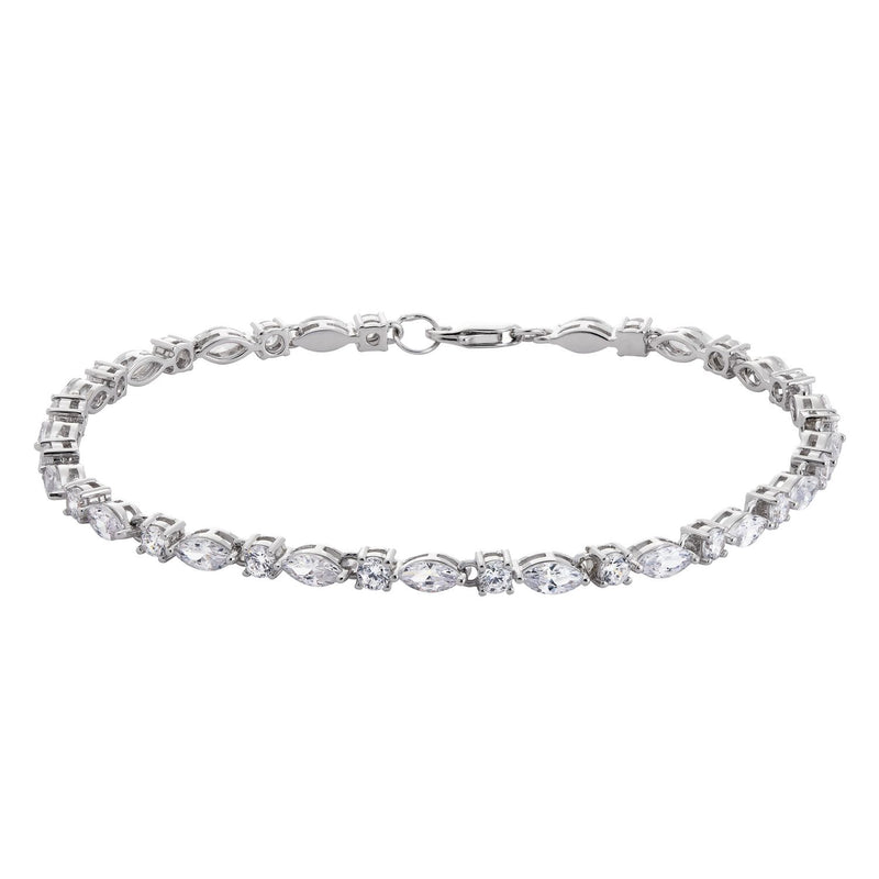 Revere sterling silver marquise and round cubic zirconia bracelet, UK version