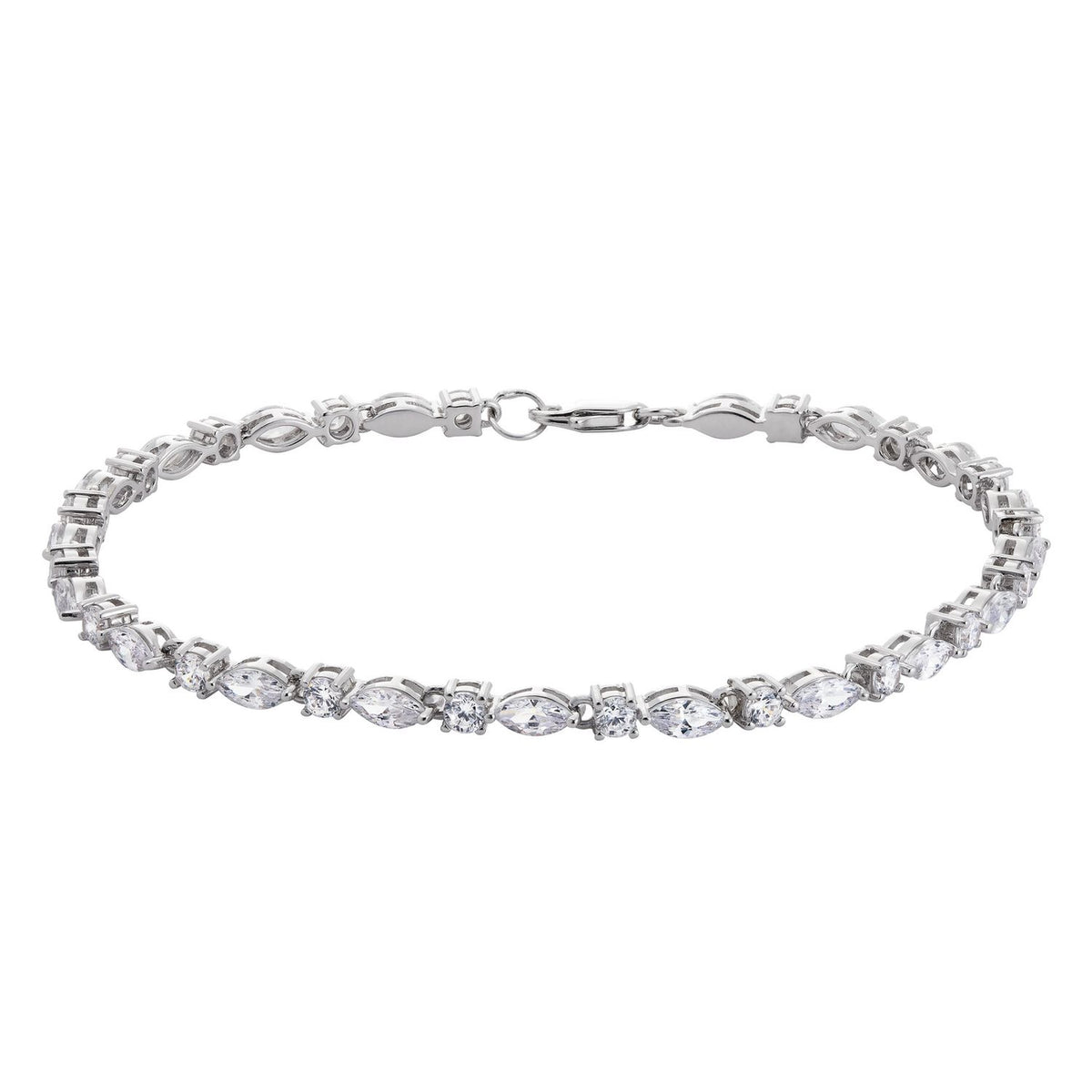 Revere sterling silver marquise and round cubic zirconia bracelet, UK version