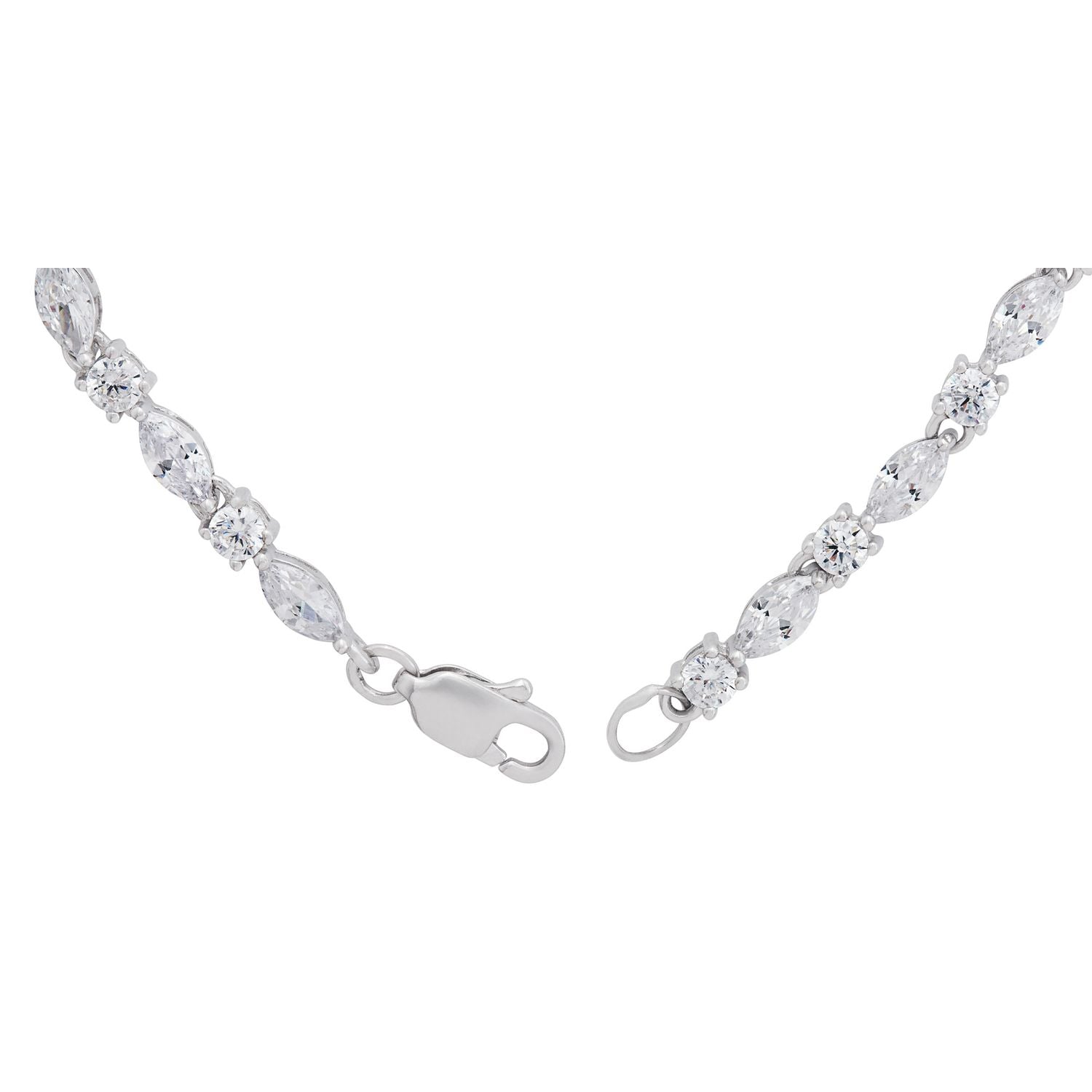 Revere sterling silver marquise and round cubic zirconia bracelet, UK version