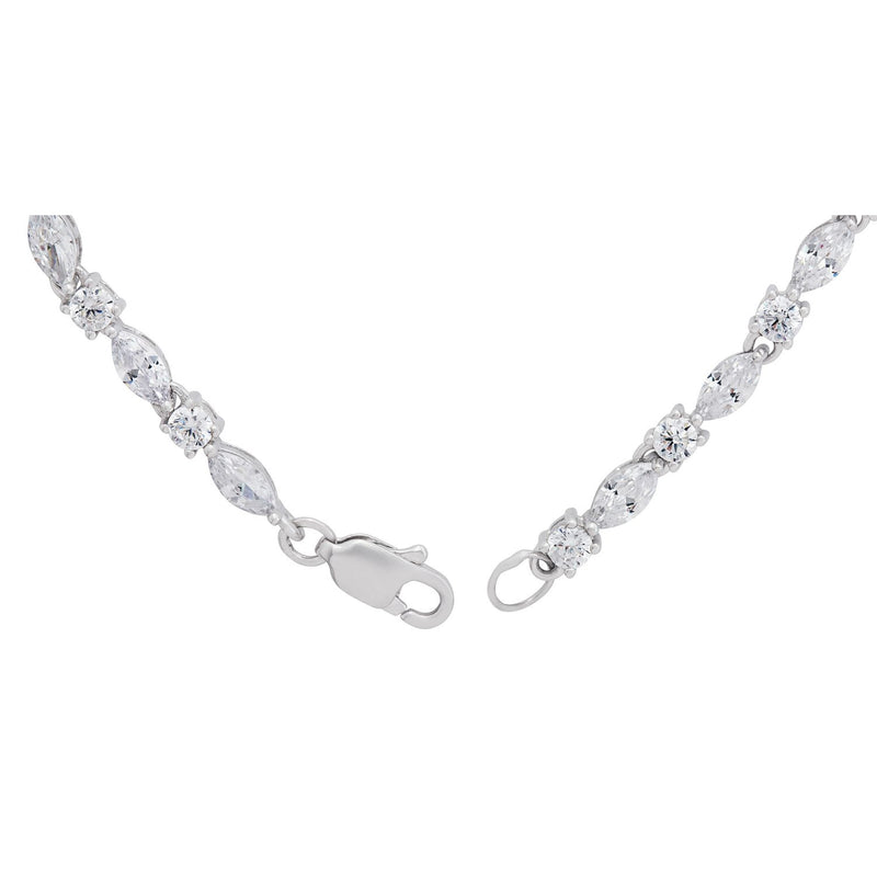 Revere sterling silver marquise and round cubic zirconia bracelet, UK version