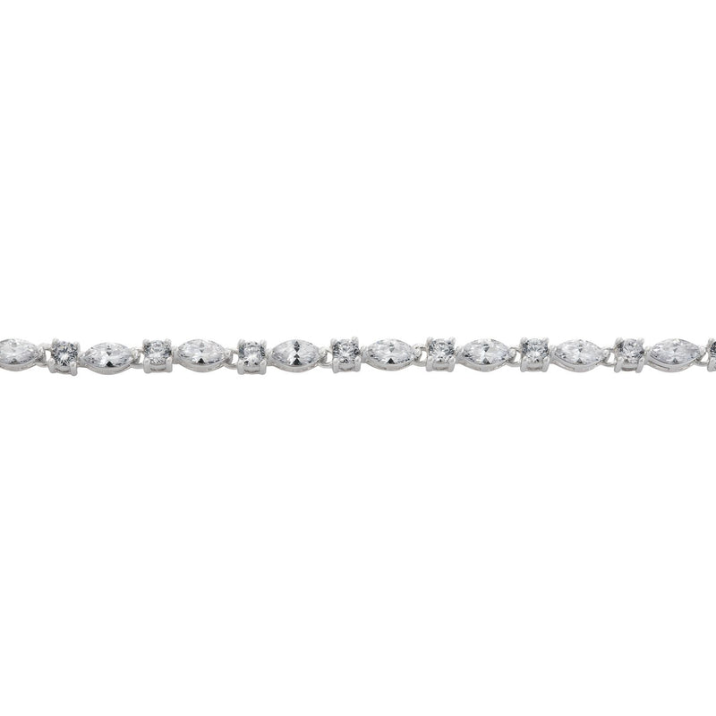 Revere sterling silver marquise and round cubic zirconia bracelet, UK version