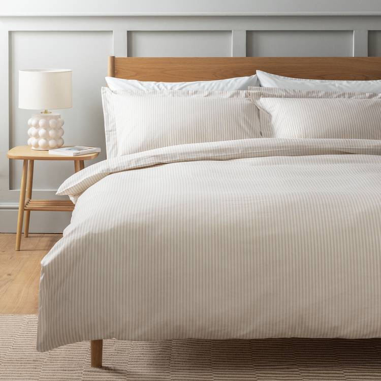 Habitat Oxford stripe cream bedding set single (British brand)