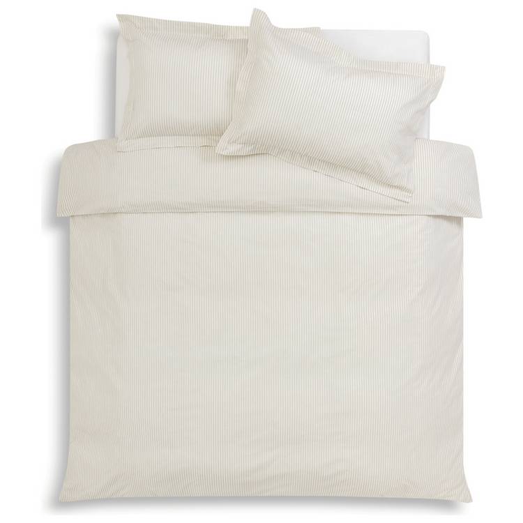 Habitat Oxford stripe cream bedding set single (British brand)