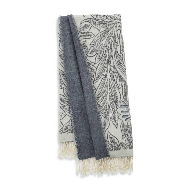 Habitat Tulip Toile woven throw navy 150x125cm (British brand)