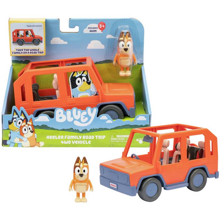 Bluey Heeler Family Road Trip 4WD with figure (British brand)