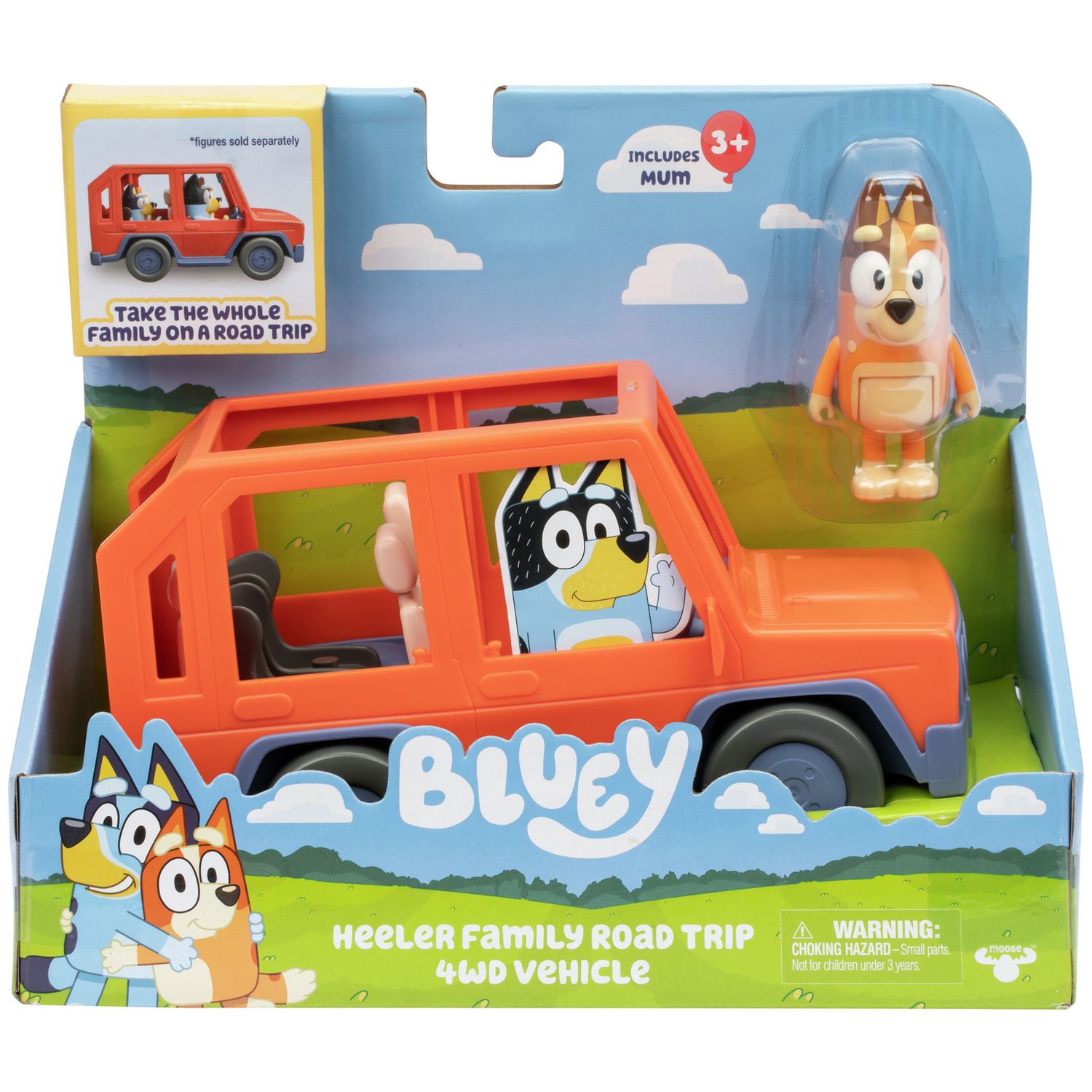 Bluey Heeler Family Road Trip 4WD with figure (British brand)