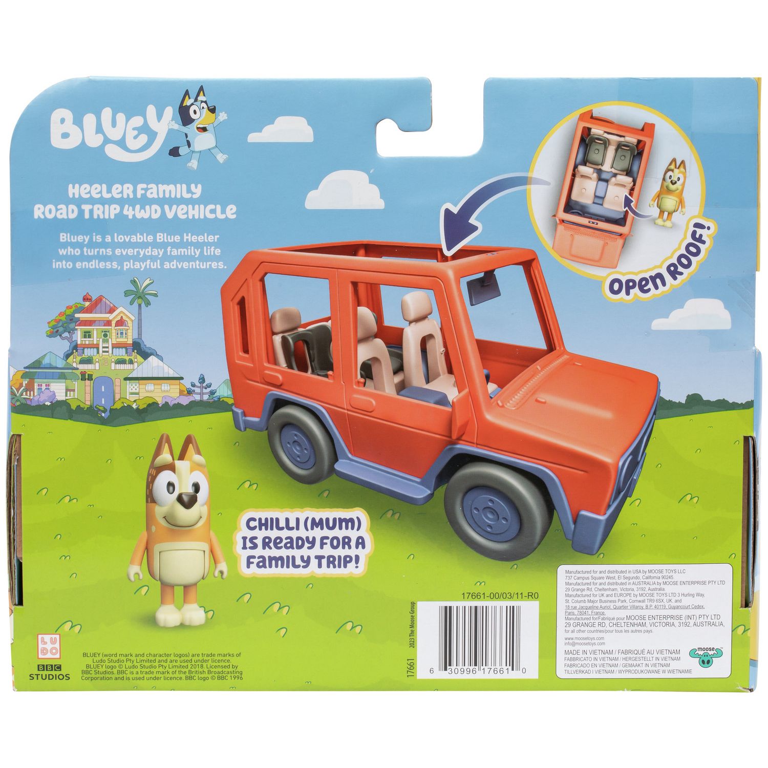 Bluey Heeler Family Road Trip 4WD with figure (British brand)
