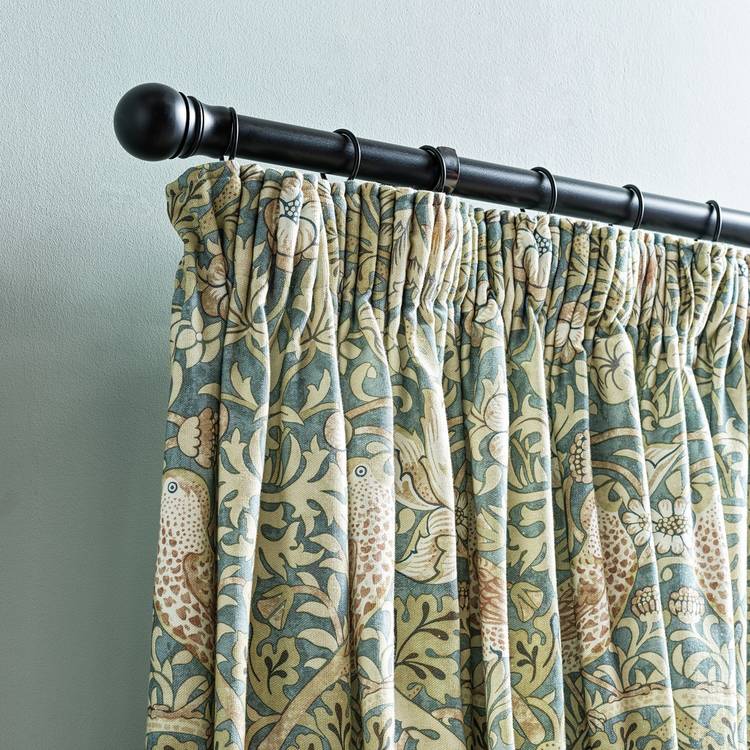 Habitat x Morris & Co. blue curtains Strawberry Thief print - British product