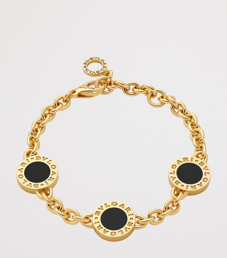 Bvlgari yellow gold mother-of-pearl onyx bracelet (British brand)