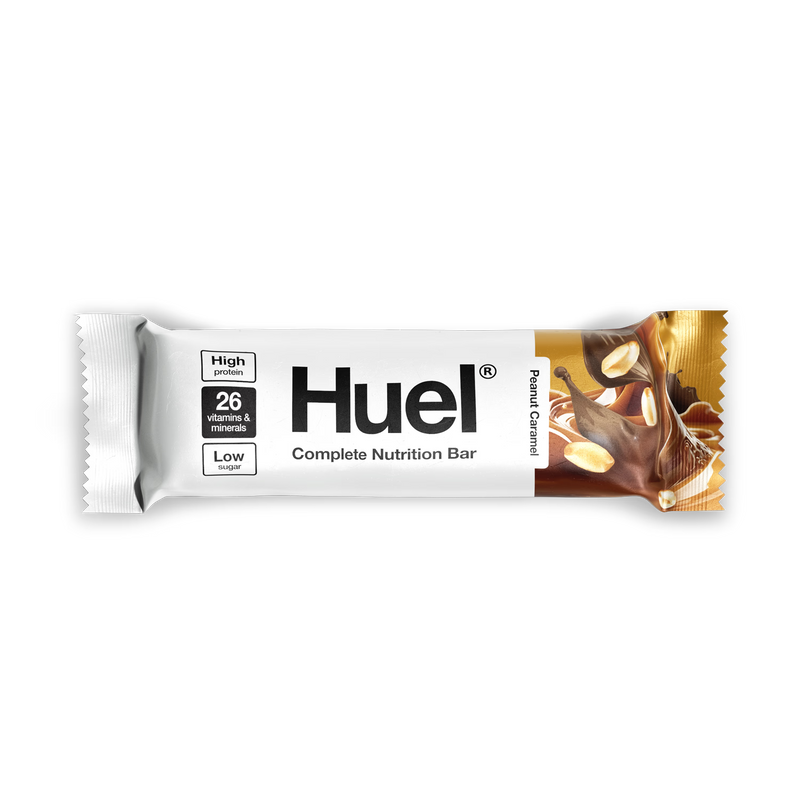 Huel Peanut Caramel nutrition bar 55g, imported from the UK