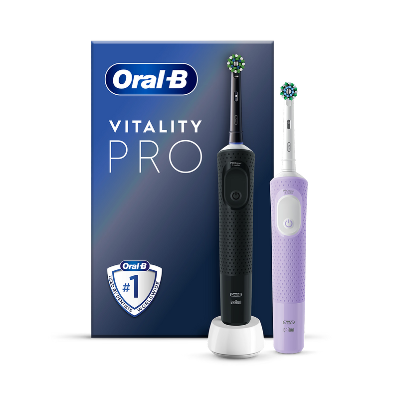 Oral-B Vitality Pro electric toothbrush duo pack black lilac - British product