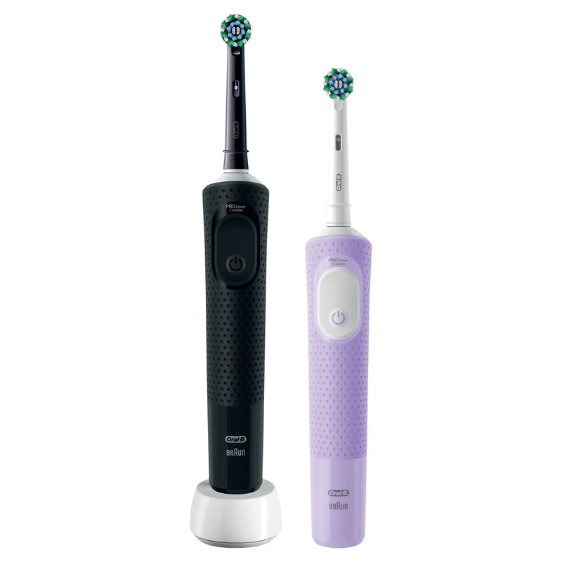 Oral-B Vitality Pro electric toothbrush duo pack black lilac - British product