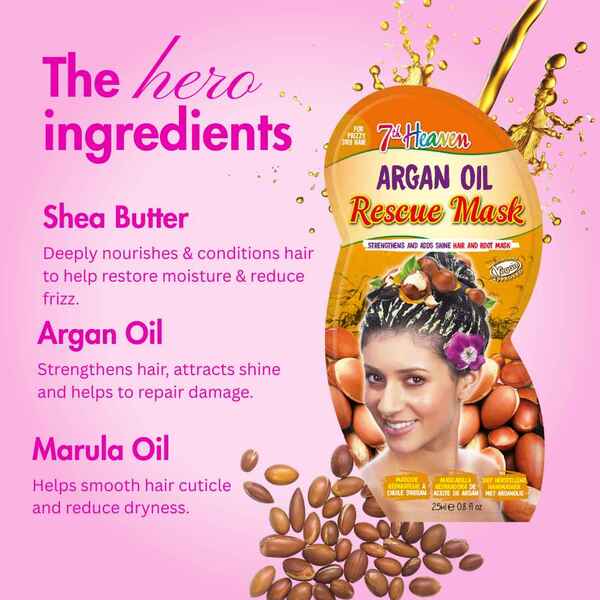 7th Heaven hair mask 3 pack Manuka Honey Coconut Argan Oil, UK version