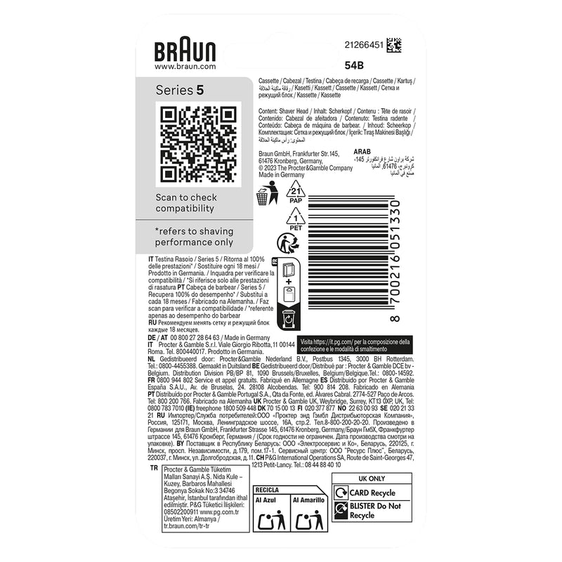 Braun Series 5 replacement head 54B (British brand)